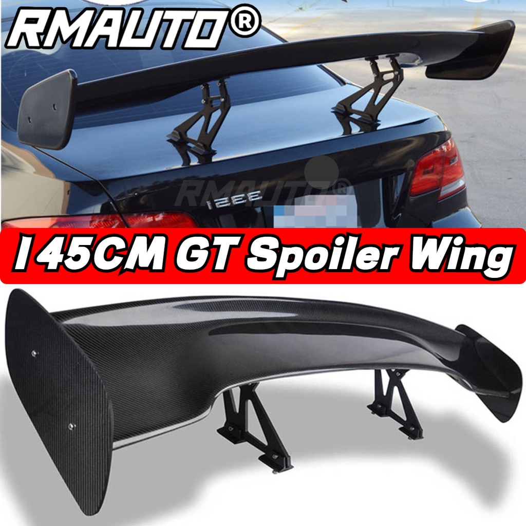 Real Carbon Fiber 145cm GT Spoiler Universal Racing Rear Tail Trunk ...