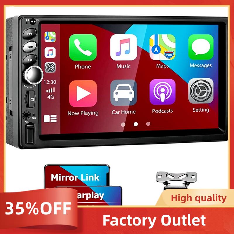1 Set Double Din Car Stereo CarPlay Android Auto 7In Touch Screen Radio