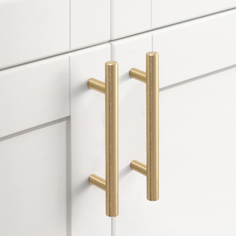 10pcs Brushed Gold Kitchen Handle Stainless Steel T Bar Door Pull 76mm ...