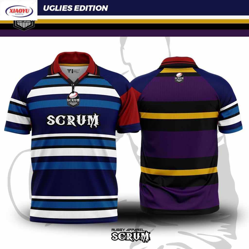 Uglies Edition Tshirt Rugby Scrum Collar Retro Tshirt / Baju Microfiber ...
