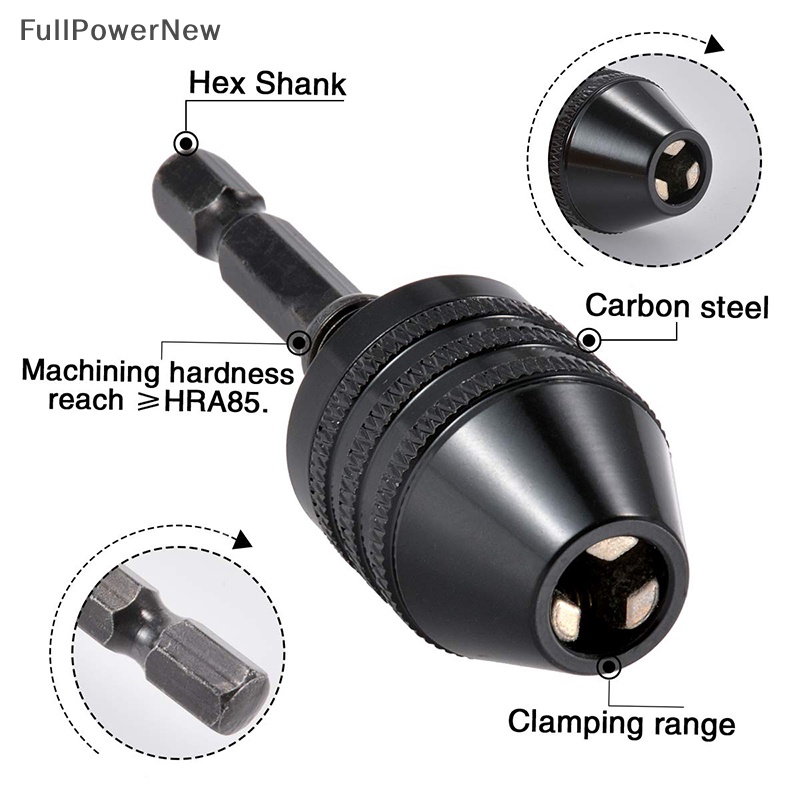 Full Quick change keyless drill bit chuck hex shank adapter converter ...