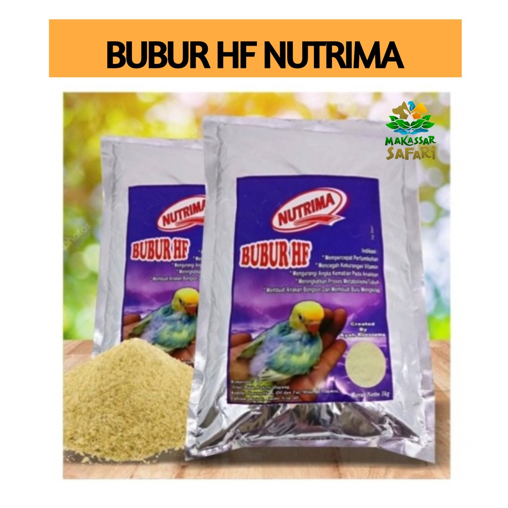 Lovebird Baby Bird Food Feed Lolohan Porridge HF Nutrima 1kg Shopee