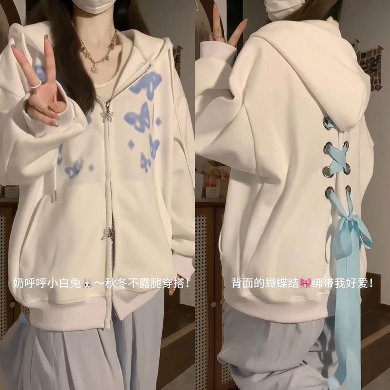 奶酷乖乖!!!【新款外套】学生连帽开衫卫衣女ins韩版宽松小众外套