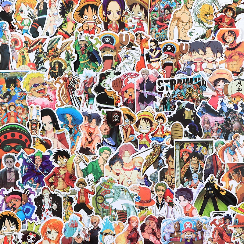 120PCS Cartoon Anime ONE PIECE Monkey D. Luffy Hand Account Stickers ...