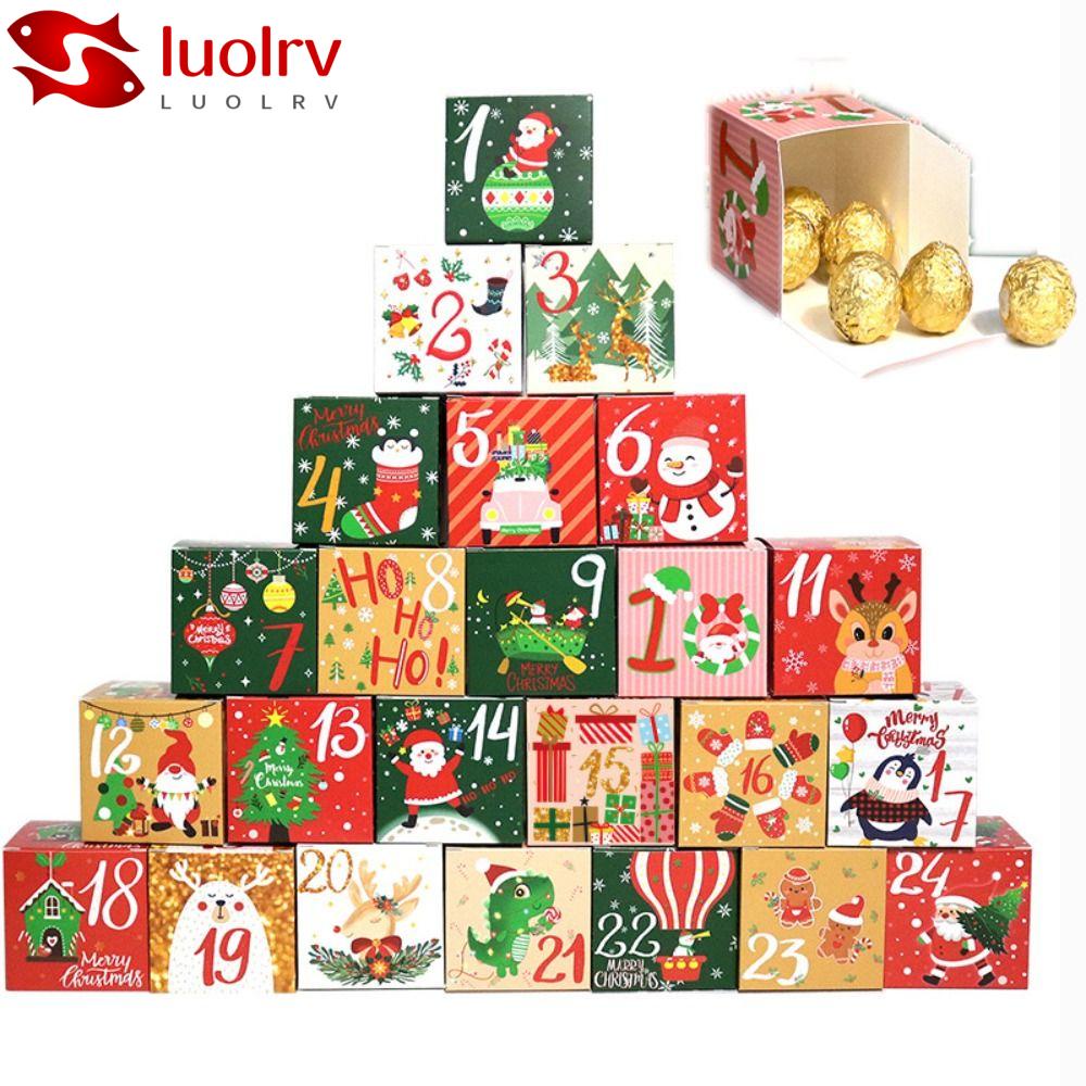 LUOLRV 24PCS Candy Box, 24days DIY Gift Boxes, 2024 124 Christmas