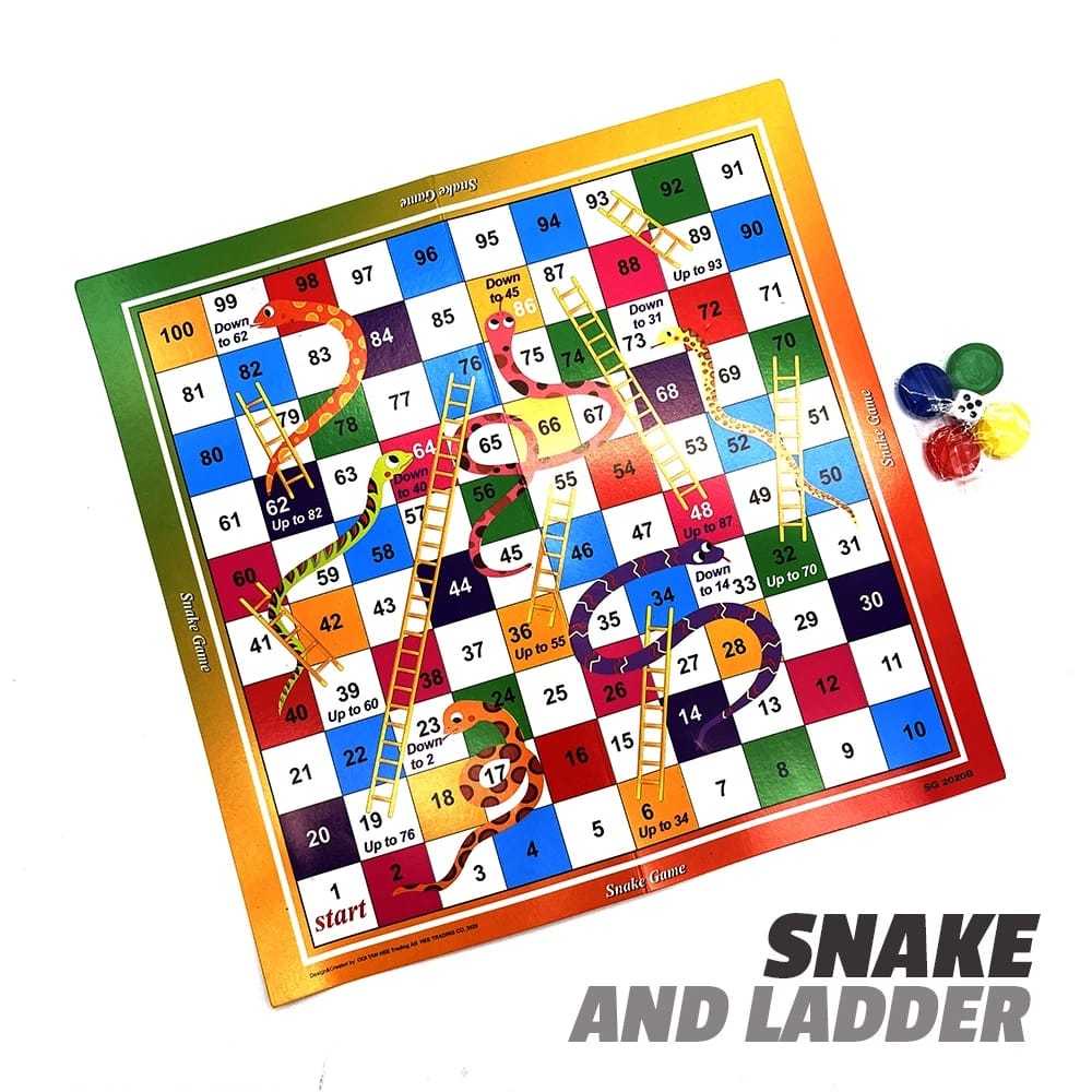 FOLDING SNAKE CHESS / SNAKE LADDER GAME SET / FAMILY GAME SNAKE LADDER ...