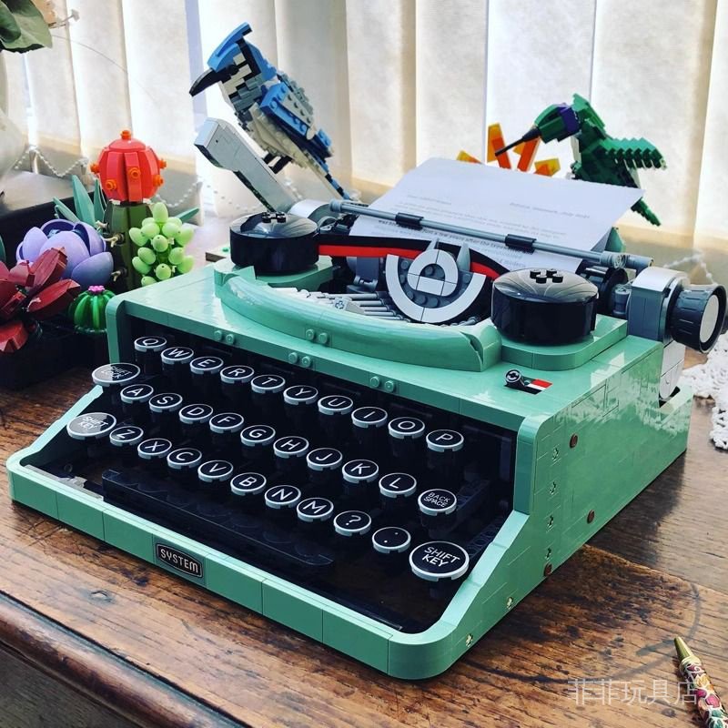 Compatible with Lego Retro Typewriter Creative Series Puzzle Chinese