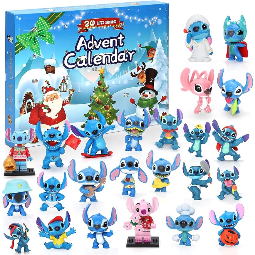 Christmas Stitch Advent Calendar 24 Days Toys Blind Box Lilo Stitch