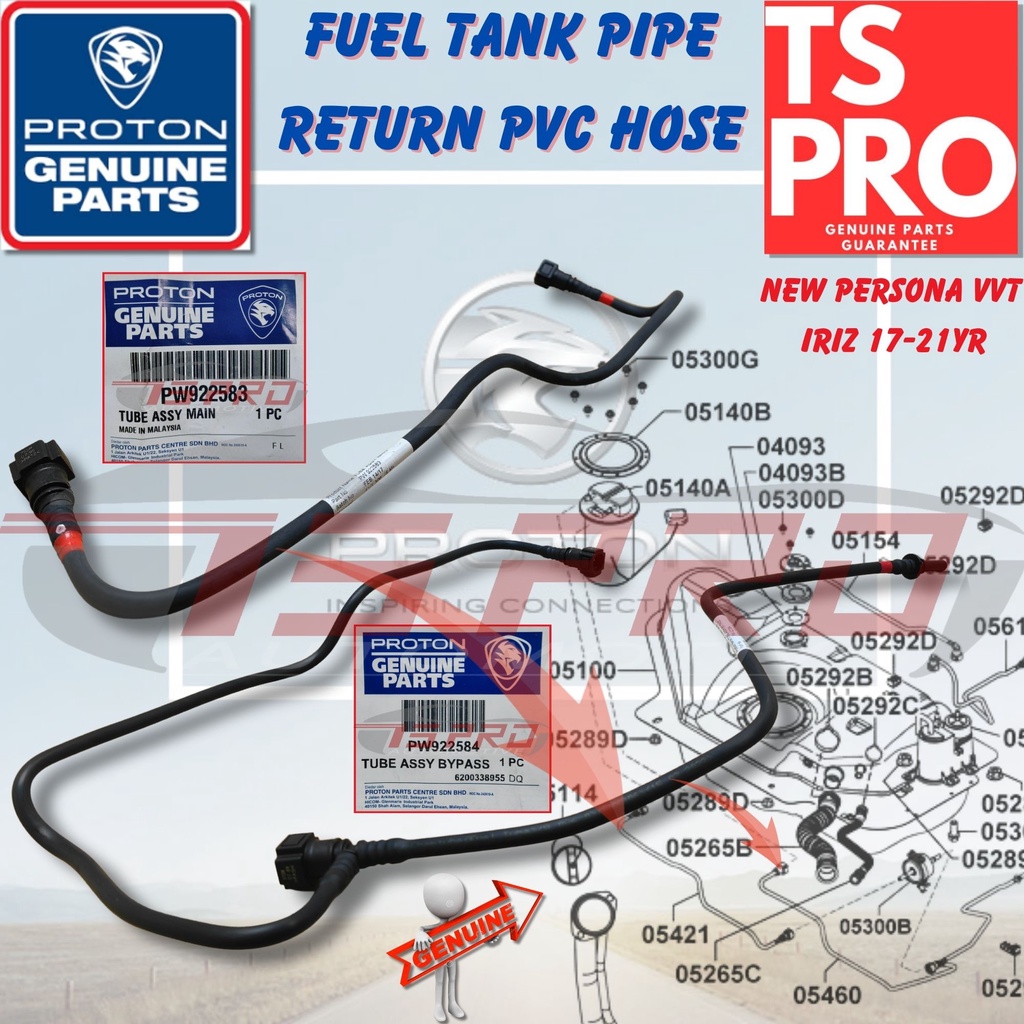 Proton New Persona VVT Iriz 17-21yr Genuine Fuel Tank Pipe Return PVC ...