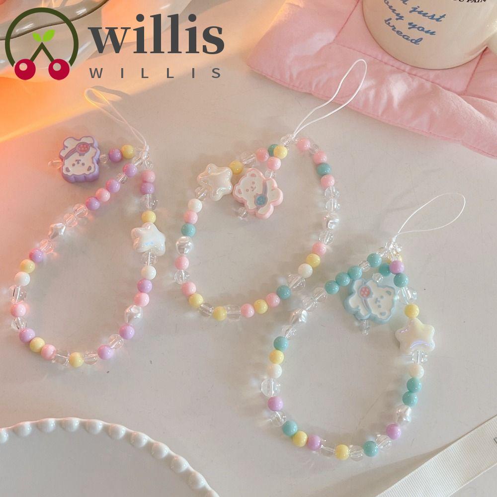 WILLIS Beaded Phone Straps, Anti-Lost Resin/ Acrylic Resin Bear Star ...