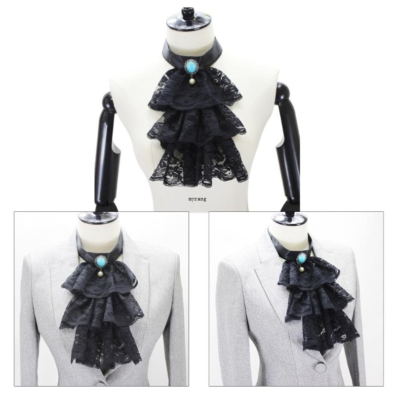 Detachable Jabot Ruffled Lace Fake Collar Party Steampunk Clothing