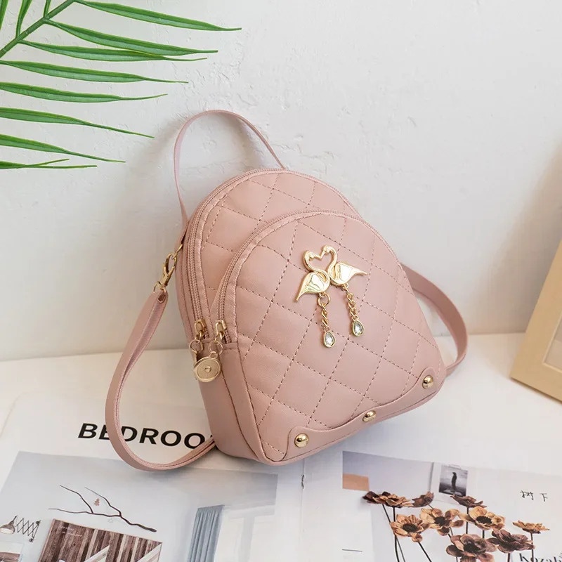 Mini Backpack For Women Cute Swan Hanging Embroidery Small Backpack Purse Girls Leather Bookbag Ladies Satchel Bags Shopee Malaysia