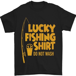 Lucky fishing shirt fisherman funny mens t-shirt