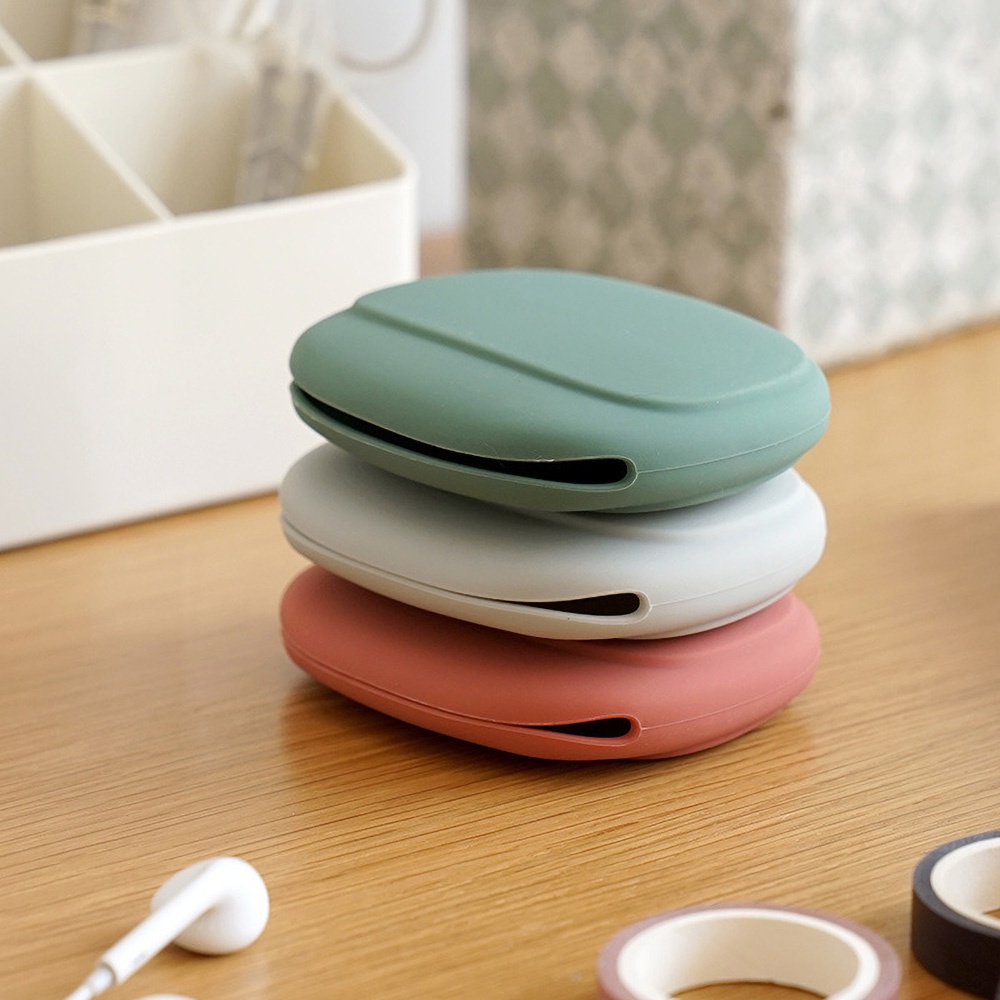 Headphone Storage Box Silicone Earphone Data Cable Organizer Portable ...