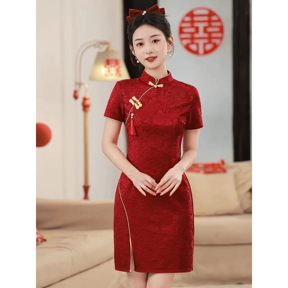 Plus Size 4XL Red Improved Modern Cheongsam New Chinese