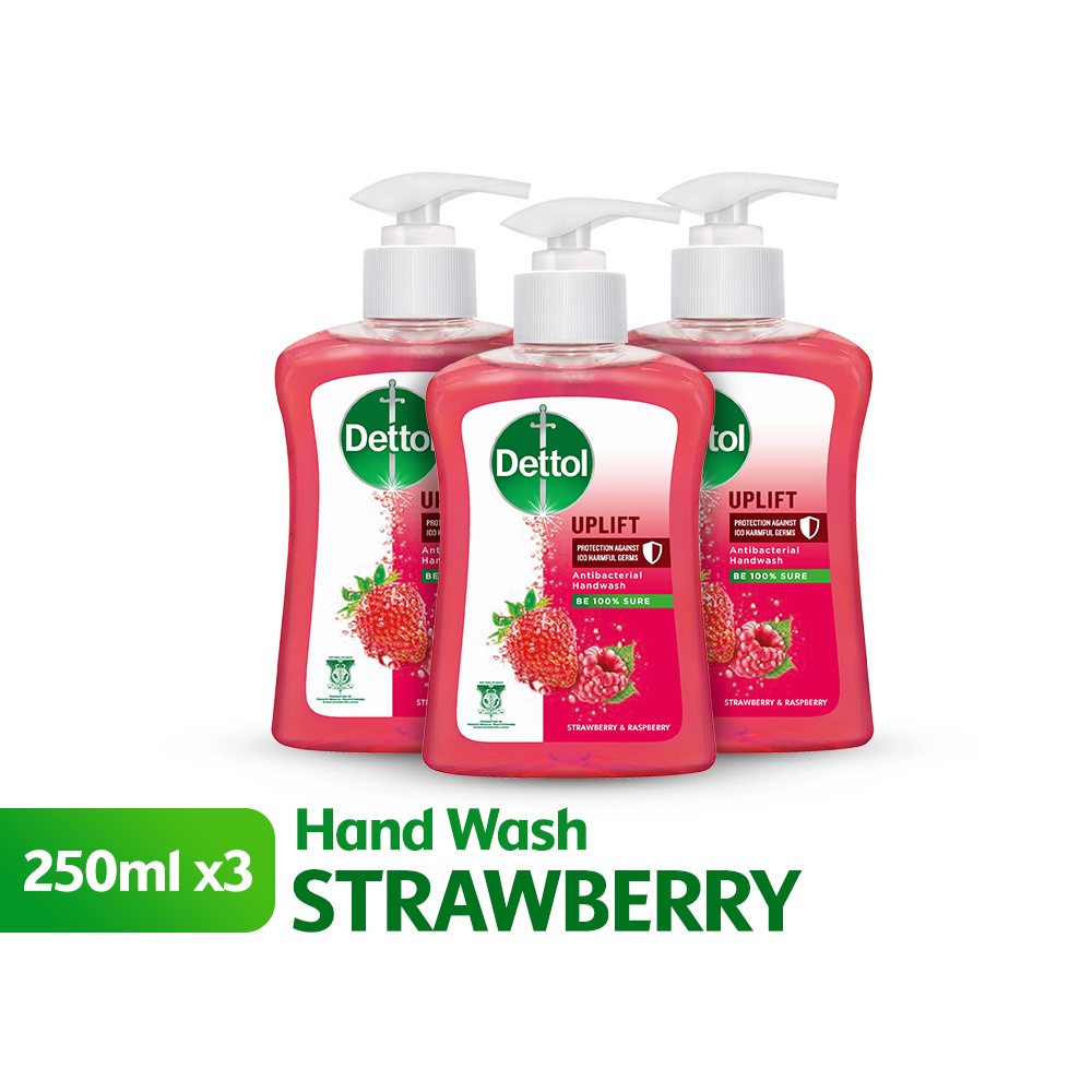 DETTOL Hand Wash Uplift Strawberry & Raspberry Value Pack 250g x3 ...