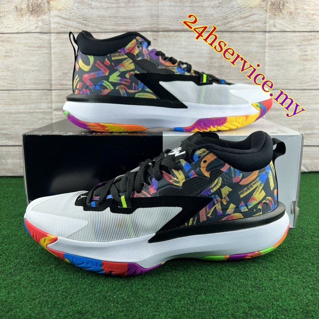 NK Air Jordan Zion 1 "Noah" Black White Crimson (DA3130001) Shopee