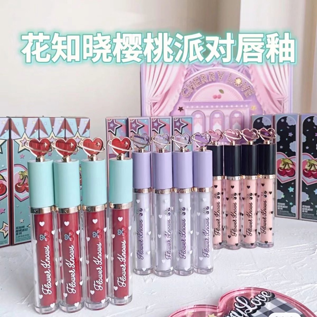 Flower Knows Cherry Party Water Gloss Lip Glaze Tik Tok Same Style