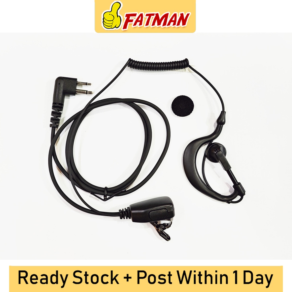 [BARU] Fon telinga M type 2 Pin M jenis dengan Spring Type PTT Mic HYT ...