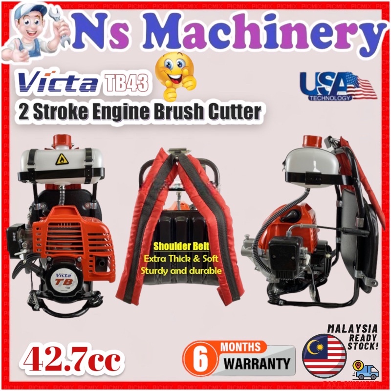 VICTA TB43 43CC Backpack Heavy Duty Durable Brush Cutter Mesin Rumput ...