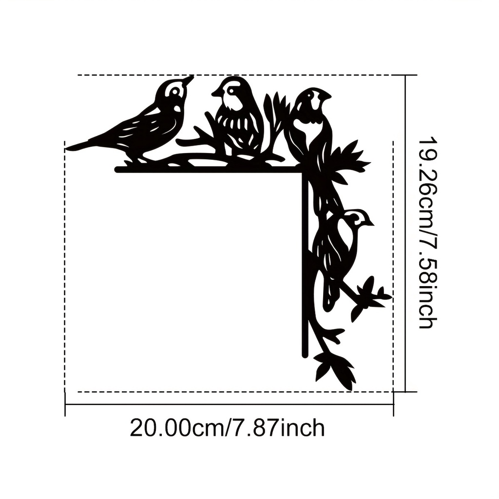 1pc Metal Four Birds Decorative Wall Stickers Door Corner Decorations