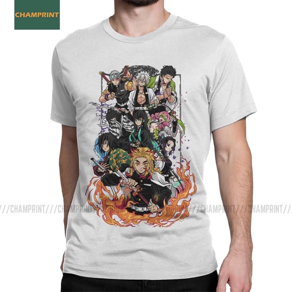 Hashira Demon Slayer T Shirts Men's Cotton T-Shirt Tanjiro Kimetsu No ...