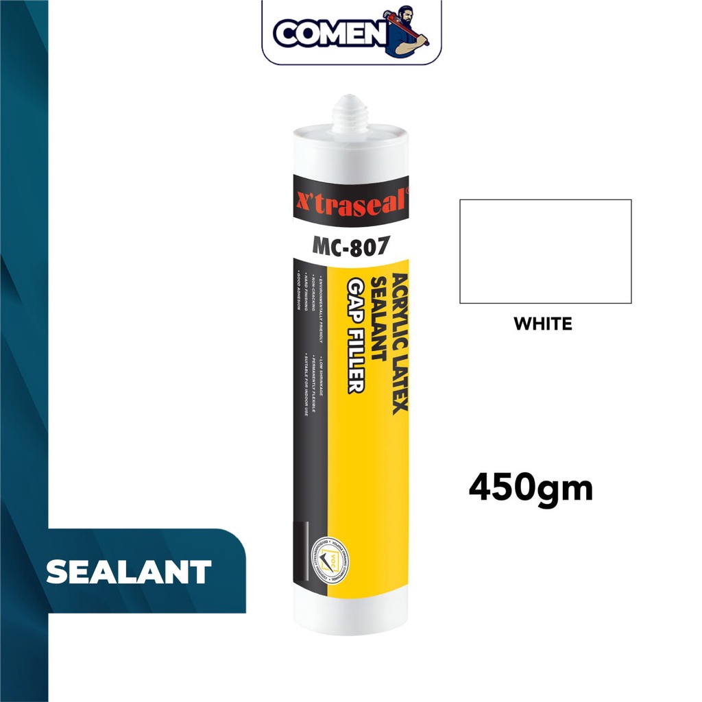 XTRASEAL MC807 Acrylic Latex Sealant 450g (White) Gap Filler MC807
