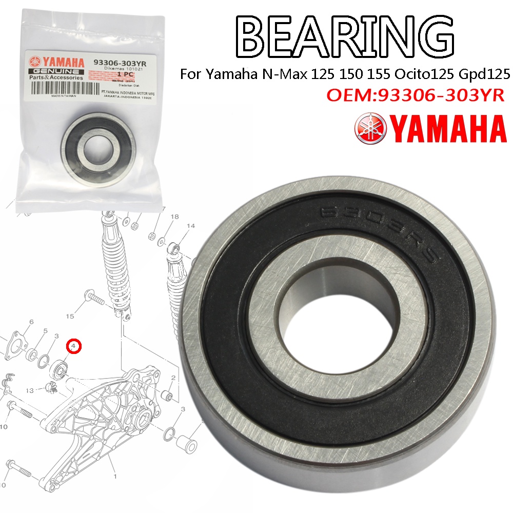 BEARING Rear Arm Bearing Yamaha Mio Aerox Nmax V1 V2 93306303YR