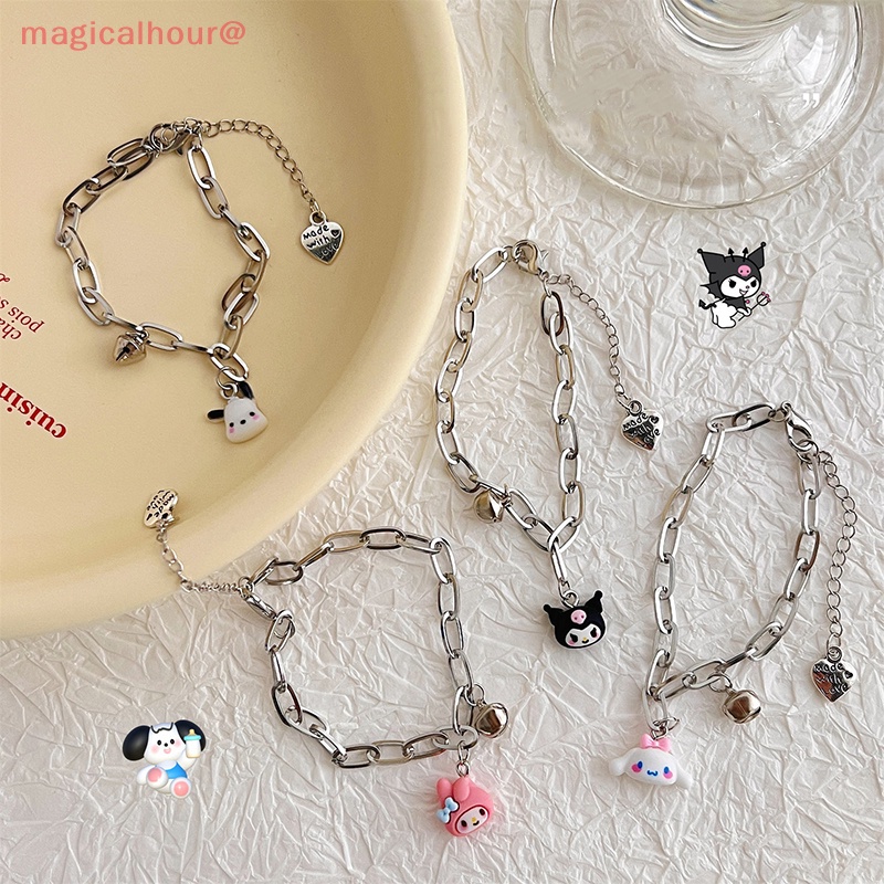 magicalhour Kawaii Pochacco Bracelet Anime Cartoon Sanrio Bell Chain ...