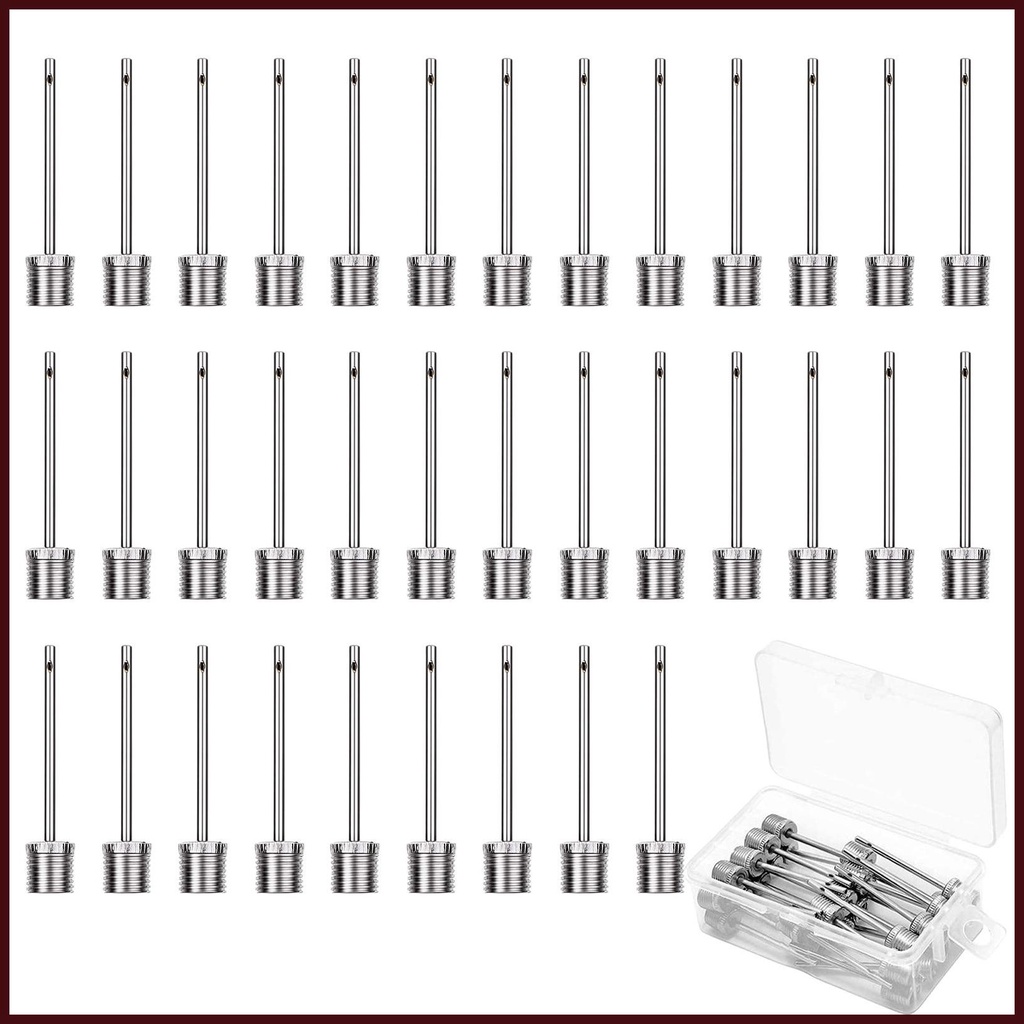 Inflation Needles For Sports Balls 35pcs Stainless Steel Basketball Needles For Pump With