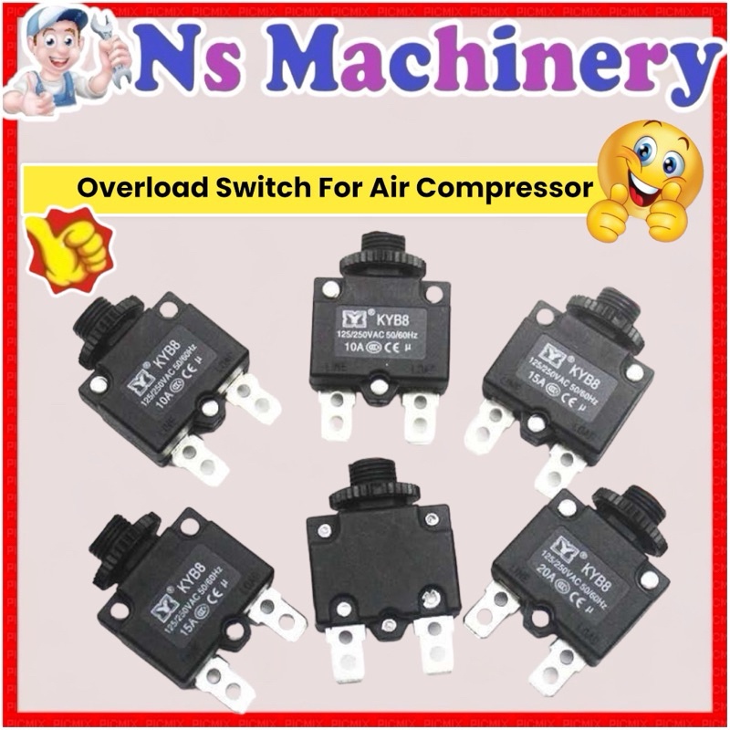 Overload Switch For Air Compressor 15amp 20amp Thermal switch circuit