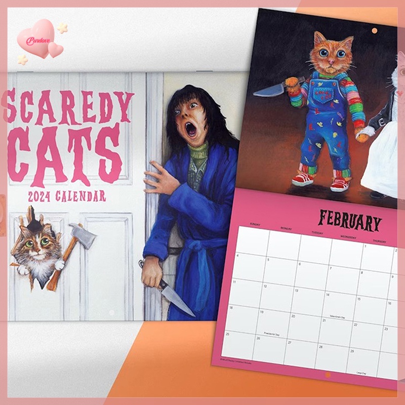 Purelove Scaredy Cats 2024 Monthly Calendar Cats 2024 Hangable   Sg 11134201 7rbke Lpolqwjzfwr464