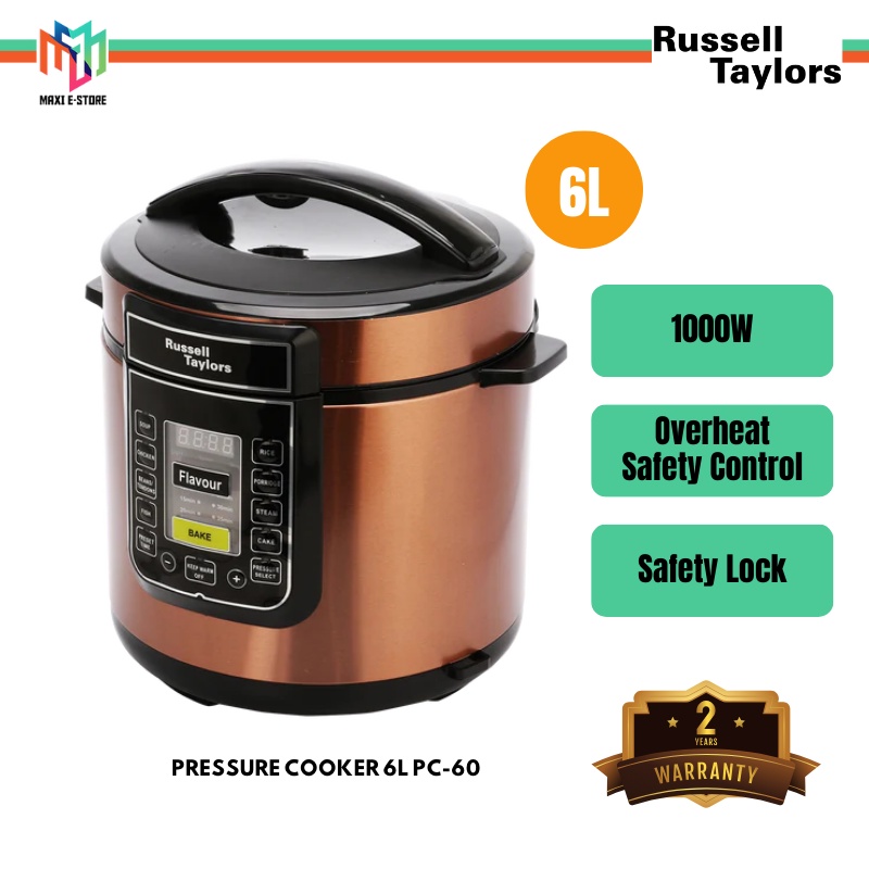 Russell Taylors PC 60 Pressure Cooker Stainless Steel Pot 6L Rice Cooker PC60