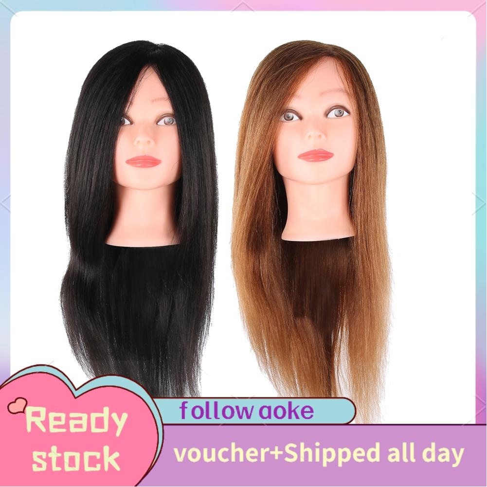 Aoke Cosmetology Manikin Head Professional Mannequin Durable Real Hair