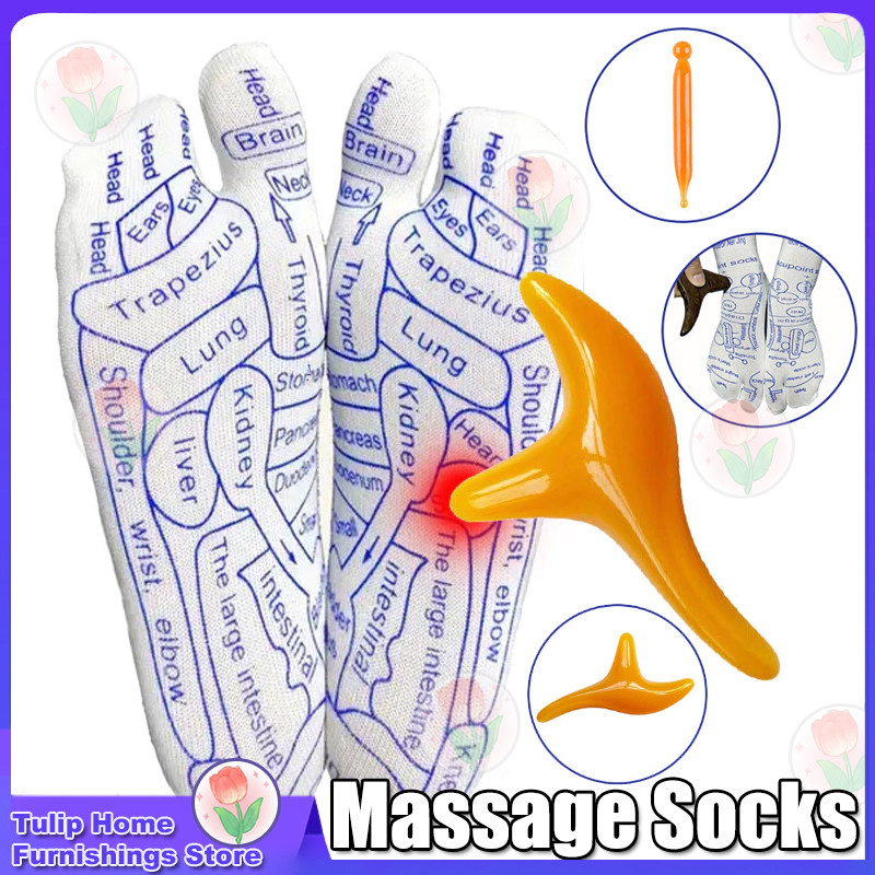 Massage Socks Acupoint Illustrated Socks Gloves Reflexology Socks ...