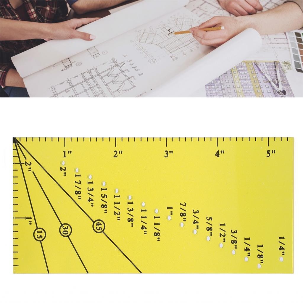 Bmai Pssopp Bright Yellow Magnetic Seam Acrylic Ruler with Nonslip ...