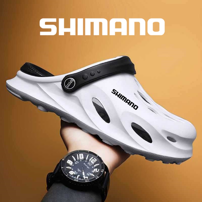 Shimano Outdoor Summer Overshoes Baotou Hole Shoes Men Casual Sandals Suxi  Beach Slippers Men Fishing Shoes