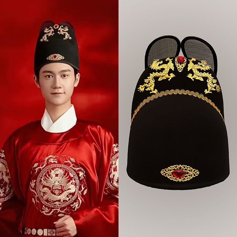 [MOMO Bridal Wedding Dress] Ming Made Official Hat Black Gauze Hat Wing ...