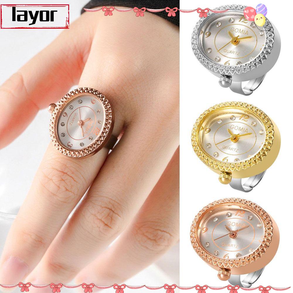 LAYOR Digital Couple Watch Ring, Jewelry Quartz Ring Watch, Creative
