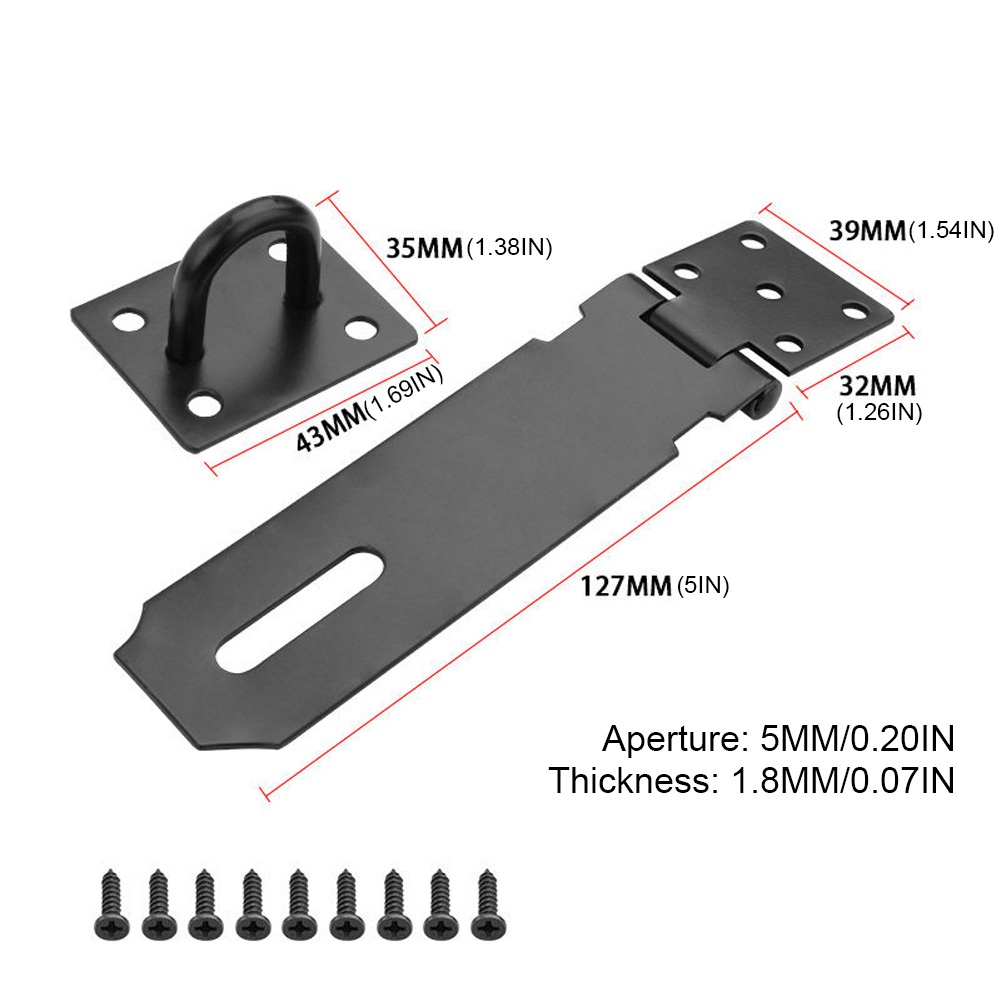 Buy Maxbell Traditional Hasp And Staple Iron Gate Door Shed Latch Fasteners Lock Hardware Black