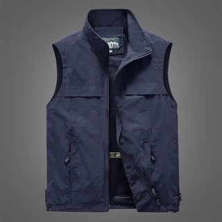 Outdoor Casual Mens Vest Multi-pockets Zipper Jackets Sleeveless Male  Photography Fishing Military Men Travel Drift Work Vests