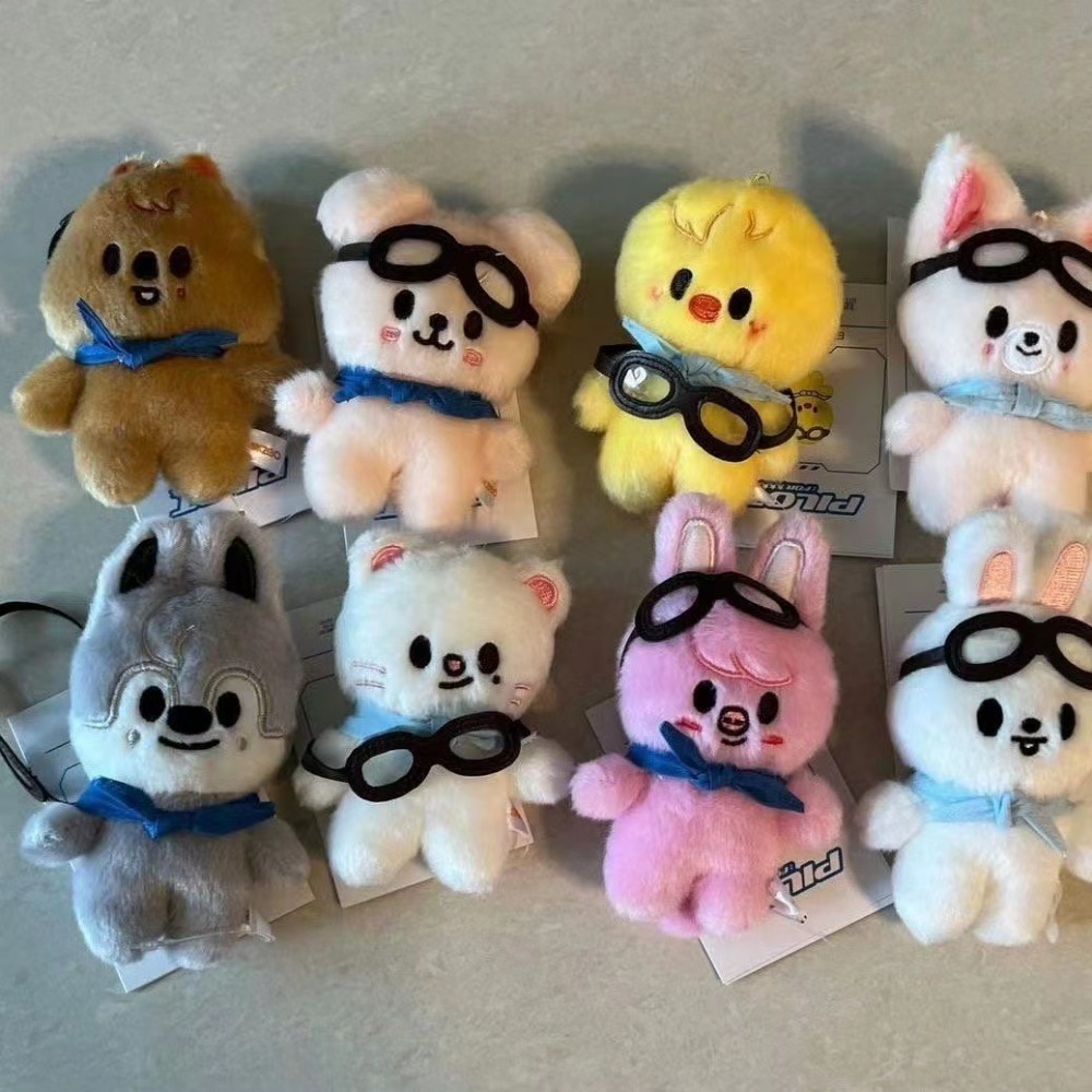 Kpop Stray Kids Pilot Doll FM Plush Key Ring Wolf Chan Bbokari Jiniret ...