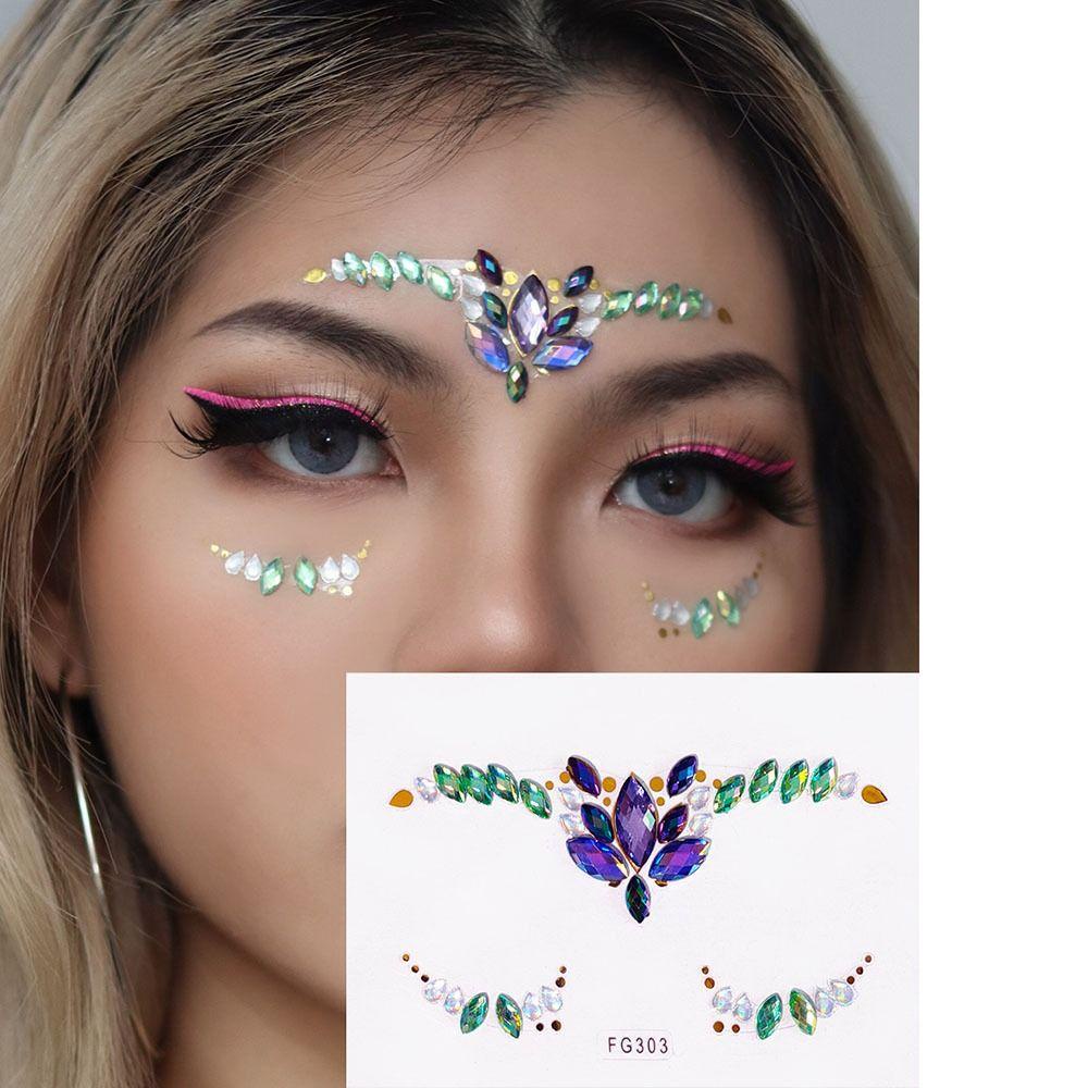 TWINKLE1 Face Gems Stickers, Temporary Professional Crystal Face Tattoo ...