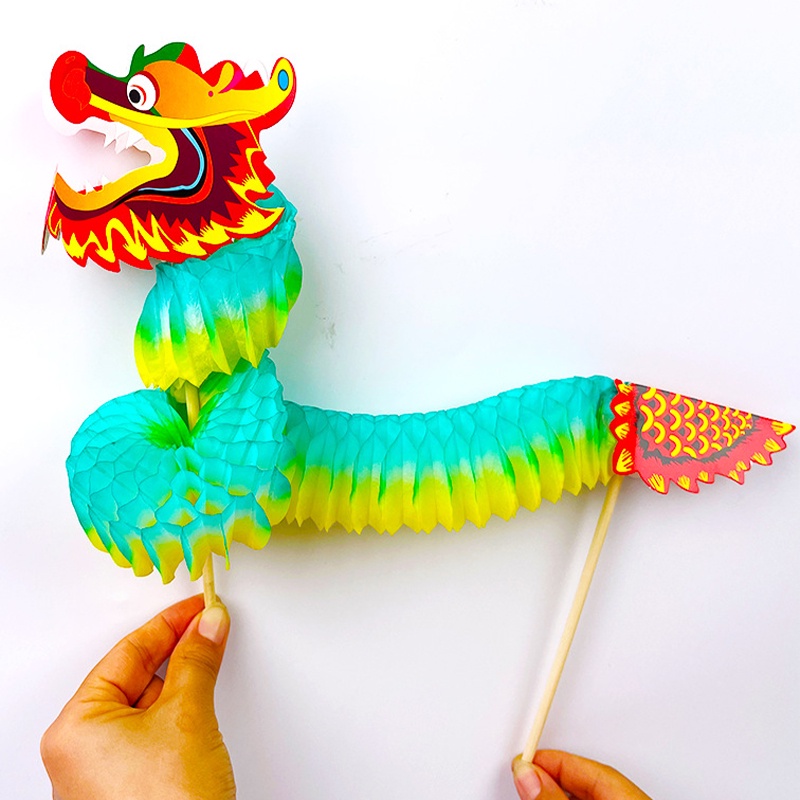 【tuilieyfish】 DIY Paper Dragon Craft Material Chinese New Year DIY ...