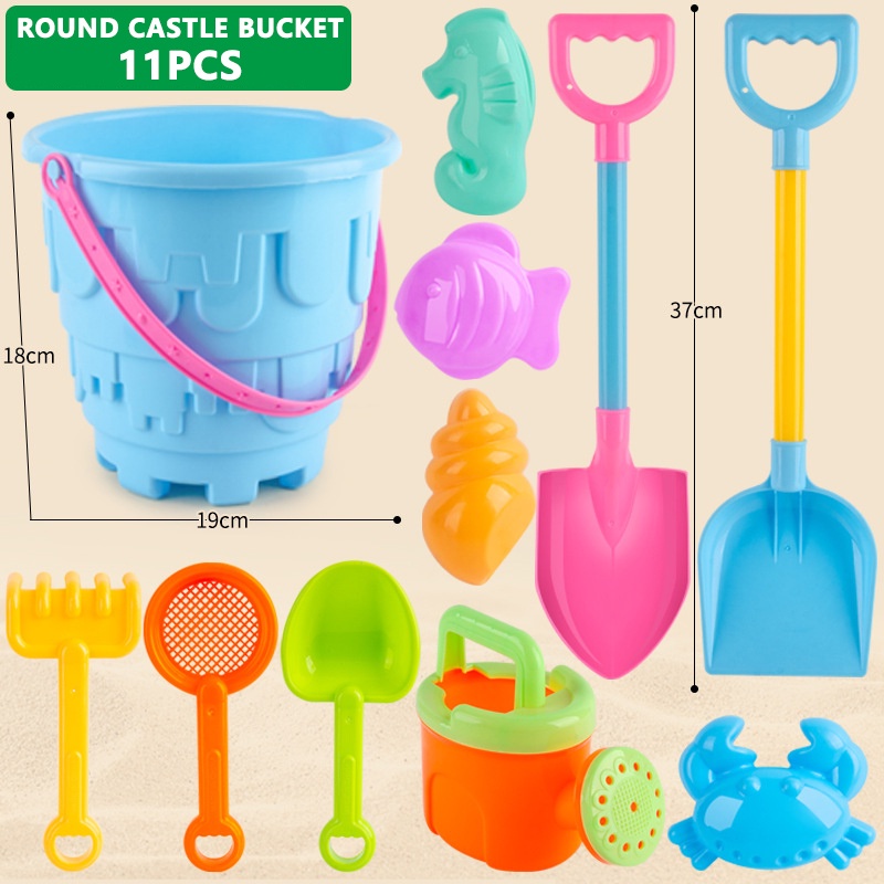 Beach Sand Toys Set For Kids Toddlers 13Pcs Beach Toy Set With Truck Bucket Watering Can Shovels Rakes Sand Castle Molds - View #2