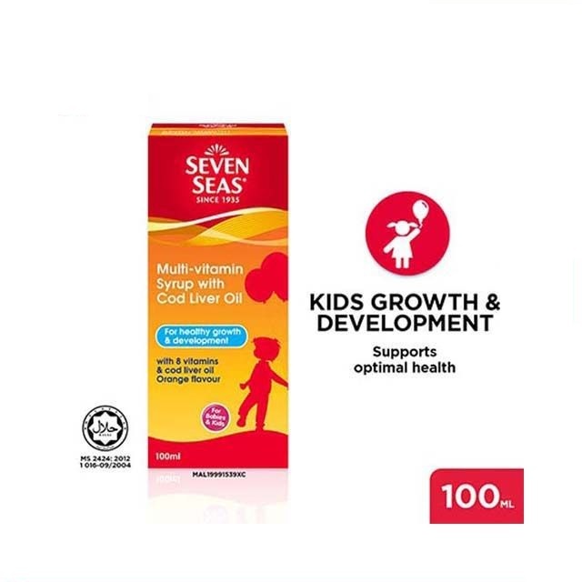 Seven Seas Multi-Vitamin Syrup With Cod Liver Oil ( 100ml ) | Shopee ...