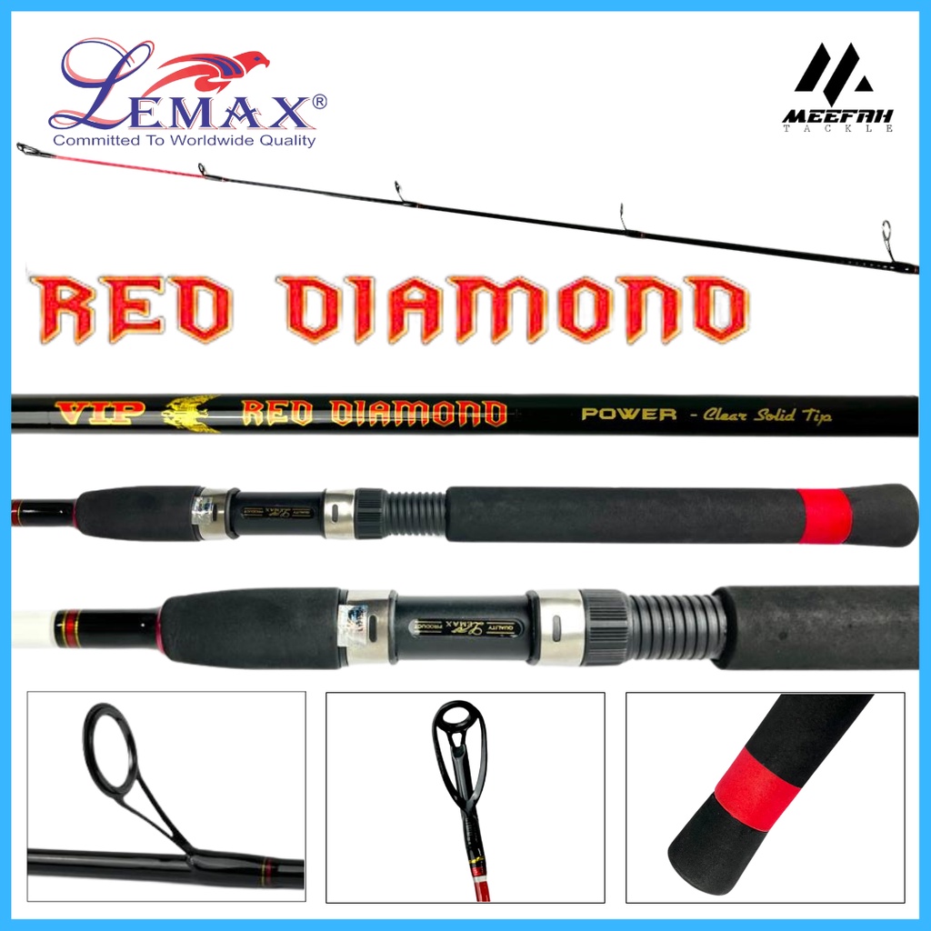 LEMAX RED DIAMOND ROD 🔥 INCLUDE PVC🔥 - Fishing Rod Joran Pancing