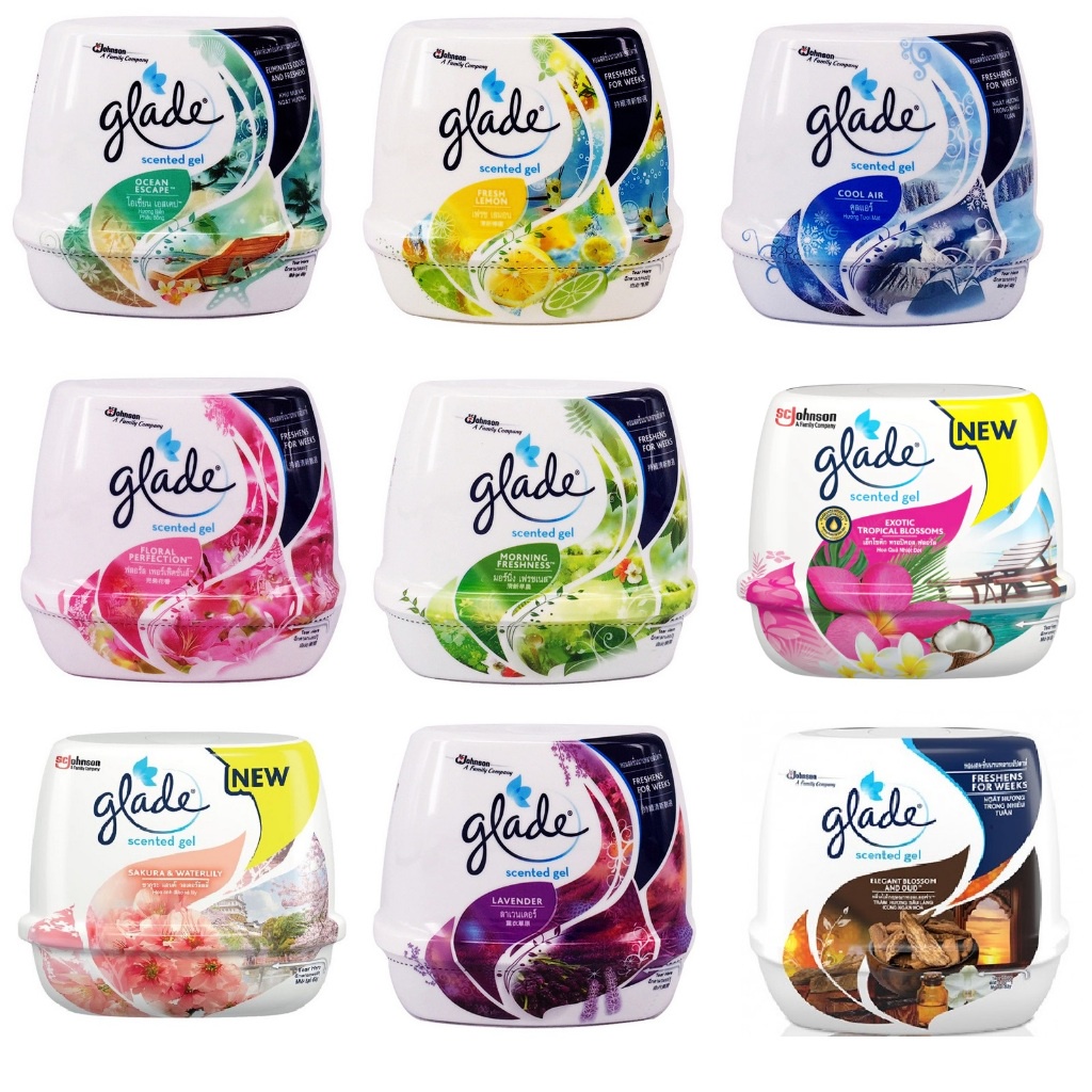 GLADE AIR FRESHENER SCENTED GEL 180G ( HOUSE, CAR, ROOM, CUPBOARD