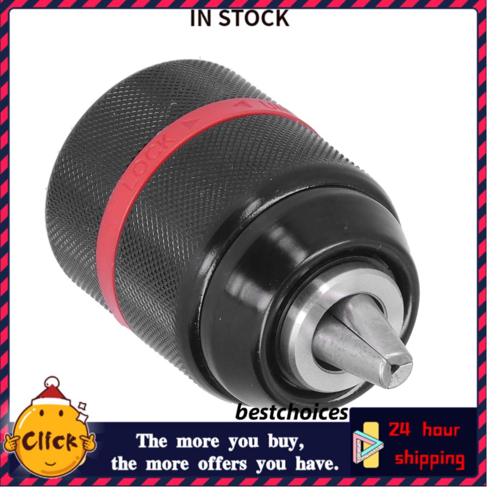 Bestchoices Hand Drill Chuck Self Tighten Alloy Steel 3 Jaw Red Strip