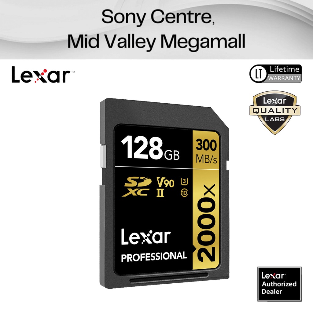 Lexar 128GB 2000x SD Card UHS-II Memory Card (R300 / W260 MB/S) 4K 8K ...